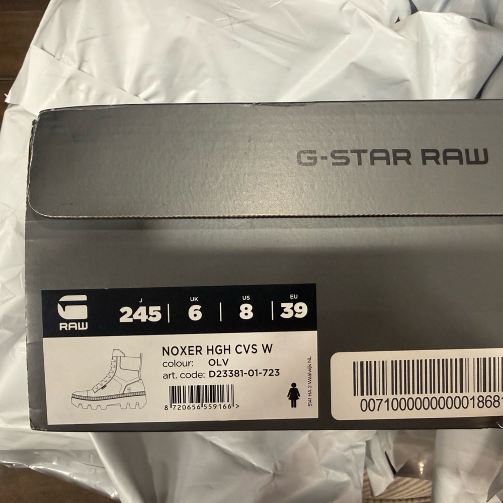 G-Star Olive Womens Noxer HGH Combat Boots - Picture 7 of 7